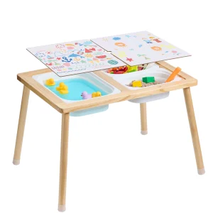 SucceBuy Wooden Sensory Table for Kids