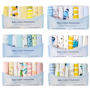5/8 Pcs Cotton Newborn Baby Towels Set