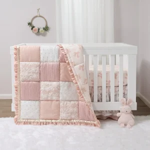 3 Piece Baby Crib Bedding Set for Girls