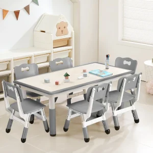 Toddler Height Adjustable Desk with Graffiti Desktop