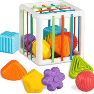 Sensory Shape Sorting Cube Toy for Toddlers