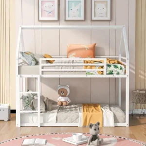 Twin Over Twin White Bunk Bed